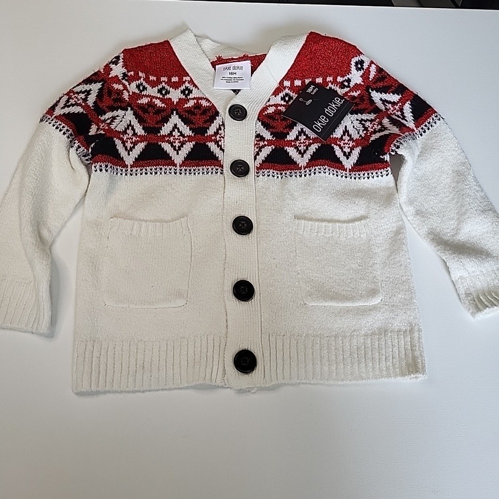 New! OKIE DOKIE Baby Cardigan Sweater Size 18mo